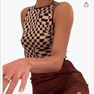 Y2K Paloma Wool Inspired Checkered Top (NWT)
